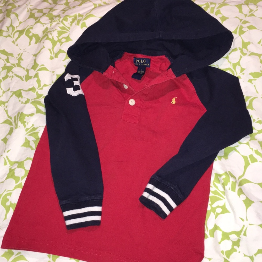 Polo Ralph Lauren hooded shirt size 5